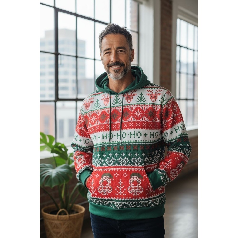 NEW 3XL MENS COOL Christmas HOODIE - Men's Premium Hoodie SOFT SANTA HO #2